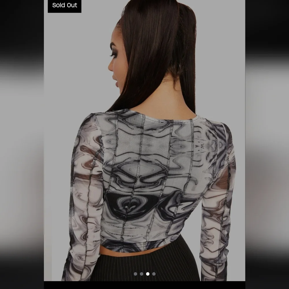 Dolls Kill Pretty Garbage Swirl Mesh Top